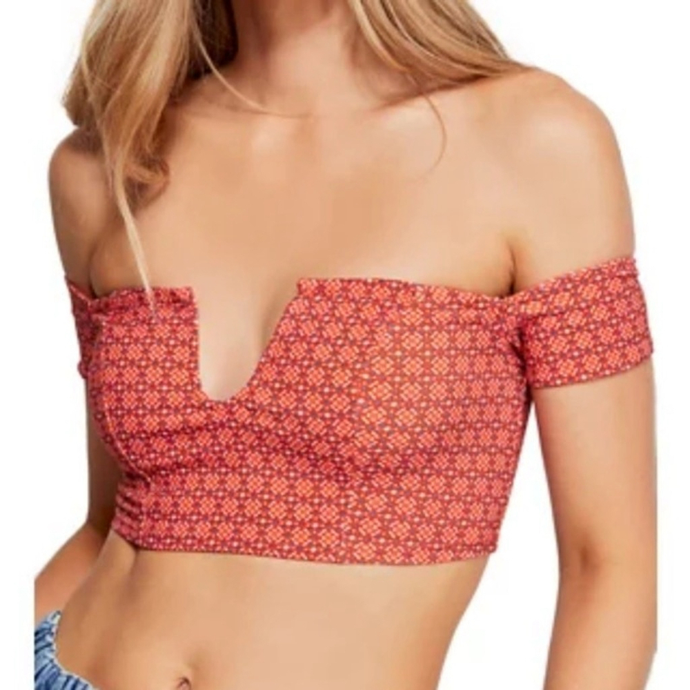 Lucky You Brami Top Size Medium Geometric Boho Split V